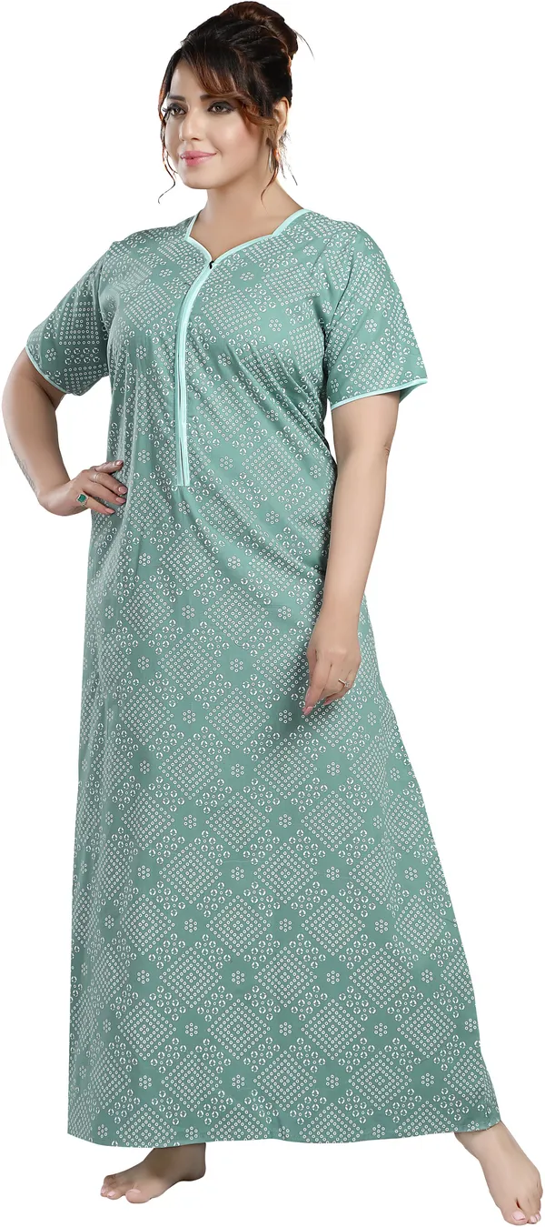 Light_Green_Cotton_Printed_Regular_Nighty_For_Women