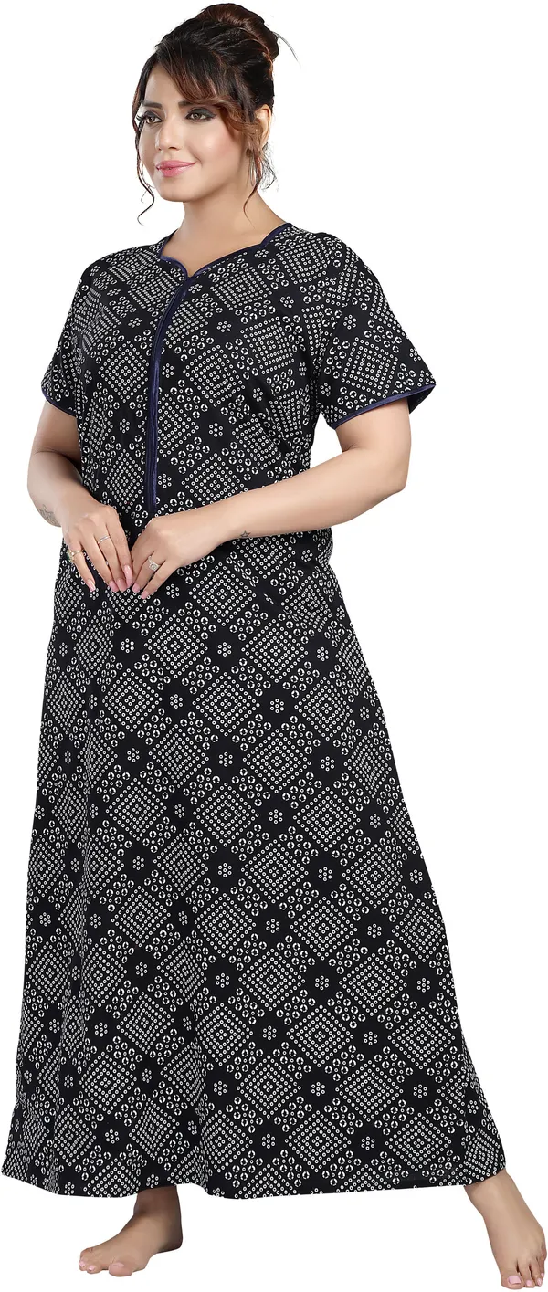 Dark_Blue_Cotton_Printed_Regular_Nighty_For_Women