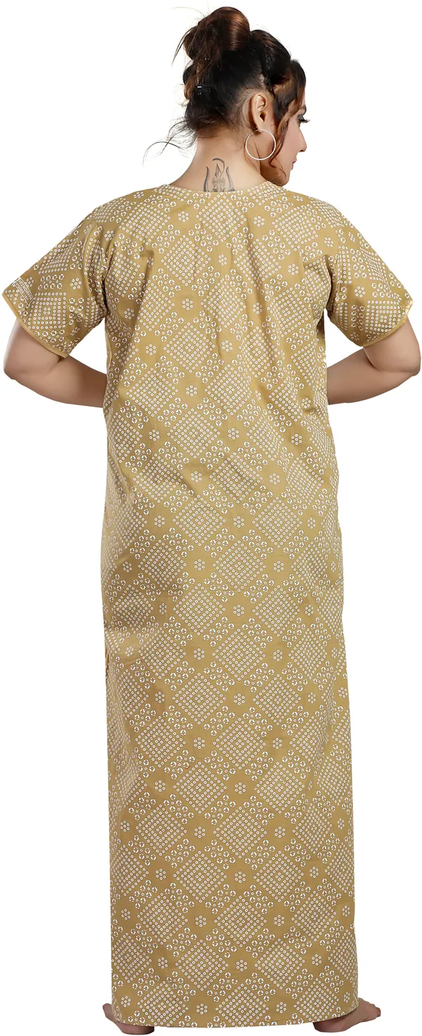 Beige_Cotton_Printed_Regular_Nighty_For_Women
