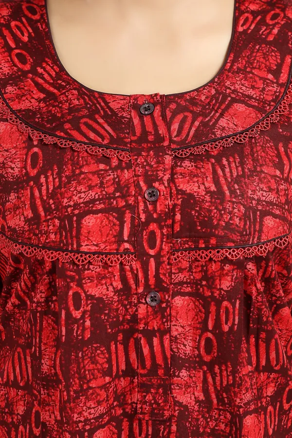 Red_Cotton_Lace_Regular_Nighty_For_Women