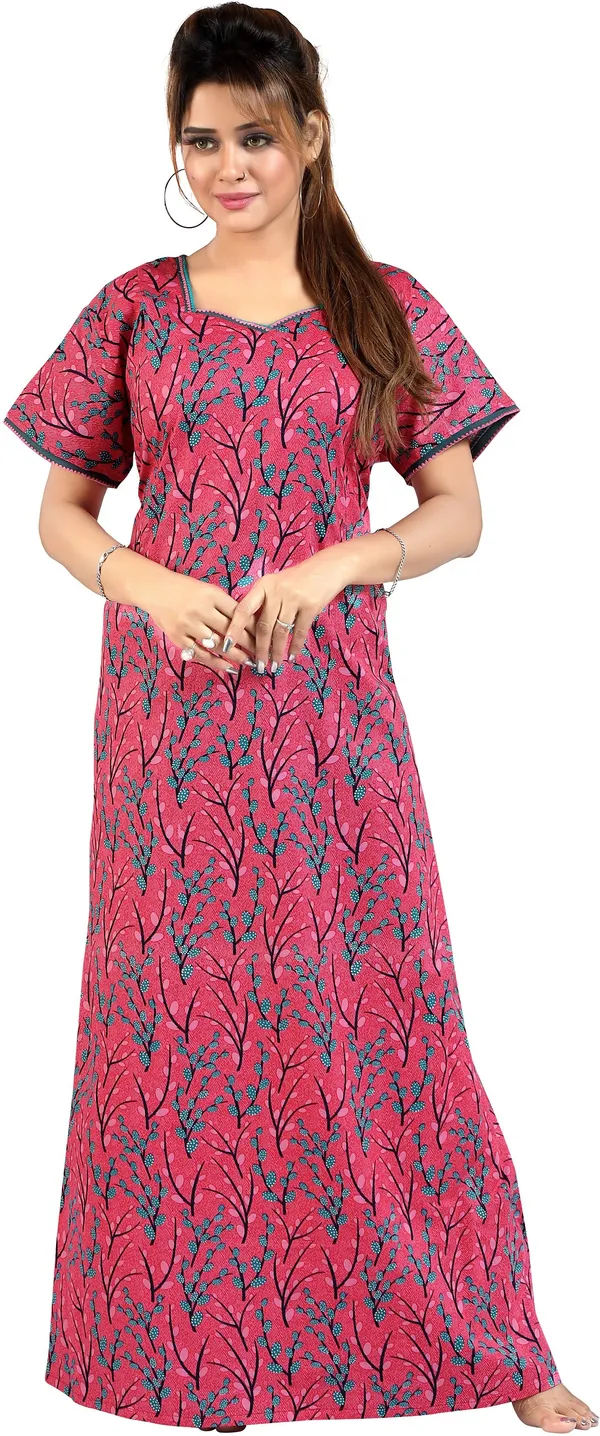 Pink_Cotton_Printed_Regular_Maternity_&_Nursing_Nighty_For_Women