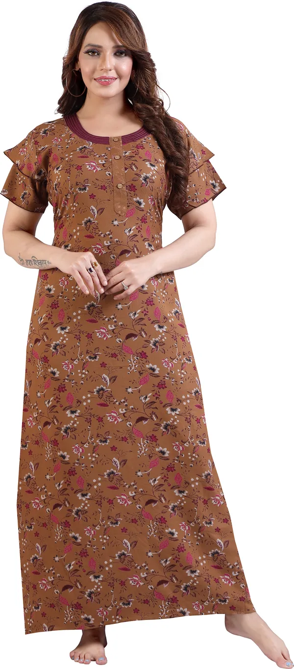 LIFE-TALE_Women_Nighty_(Brown)