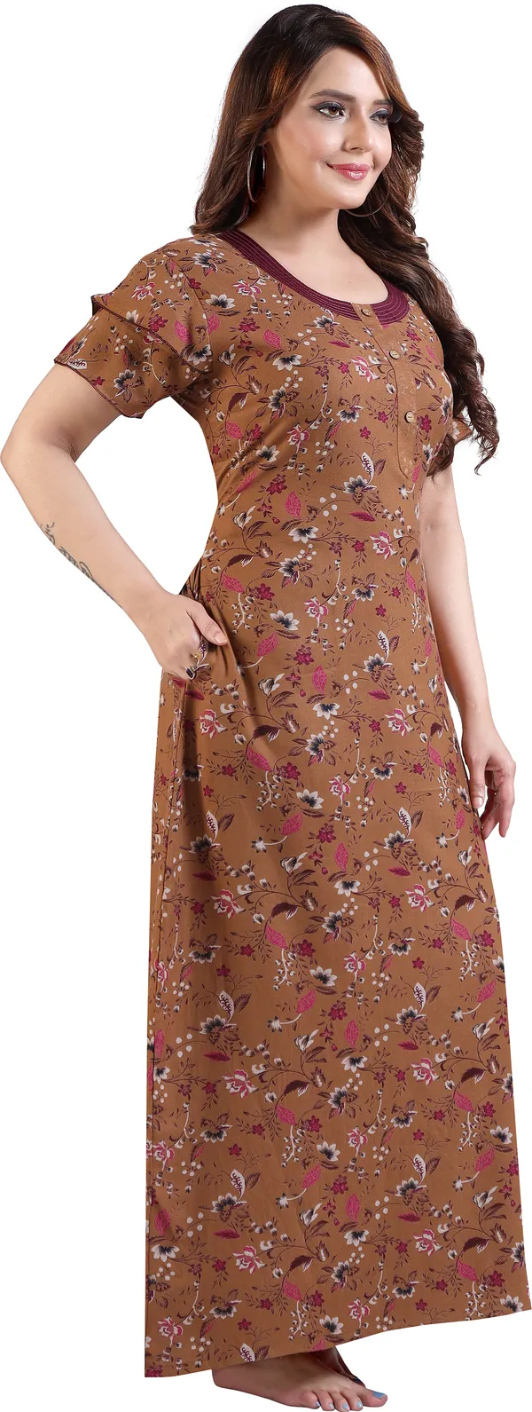LIFE-TALE_Women_Nighty_(Brown)