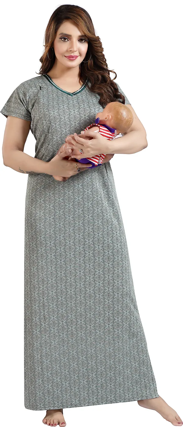 Light_Green_Sarina_Printed_Regular_Maternity_&_Nursing_Nighty_For_Women