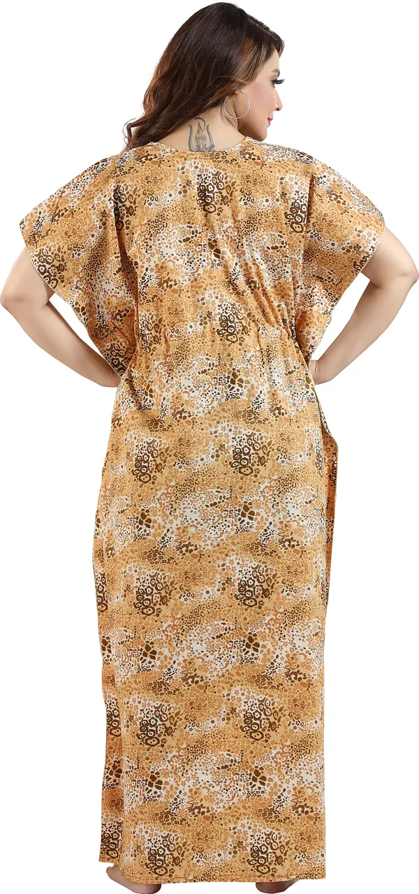 Yellow_Cotton_Self_Design_Regular_Nighty_For_Women