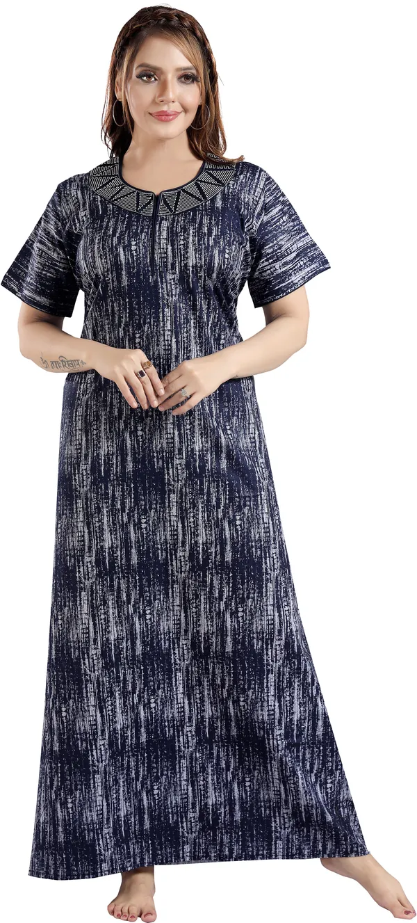LIFE-TALE_Cotton_Denim_Printed_Regular_Nighty_For_Women(Navy_Blue)