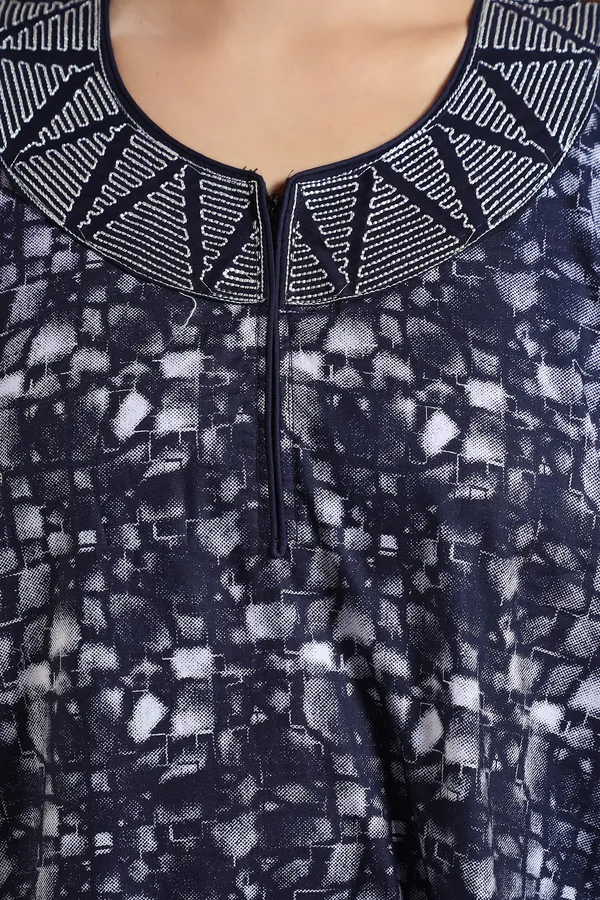 LIFE-TALE_Cotton_Denim_Printed_Regular_Nighty_For_Women(Navy_Blue)