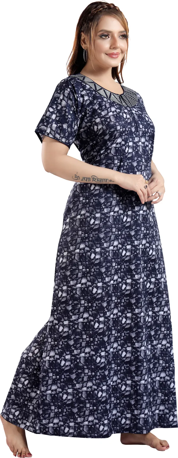 LIFE-TALE_Cotton_Denim_Printed_Regular_Nighty_For_Women(Navy_Blue)