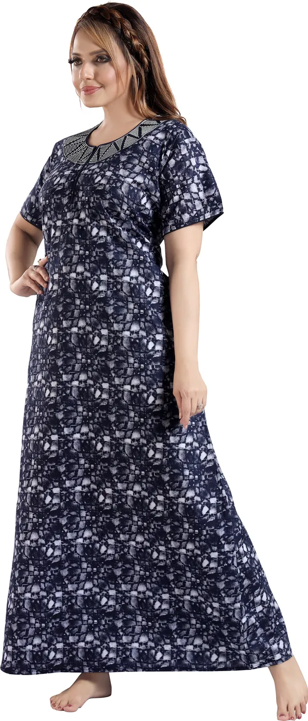 LIFE-TALE_Cotton_Denim_Printed_Regular_Nighty_For_Women(Navy_Blue)