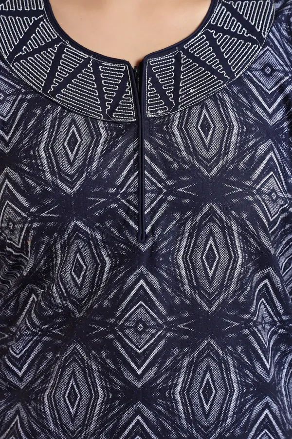 LIFE-TALE_Cotton_Denim_Printed_Regular_Nighty_For_Women(Navy_Blue)