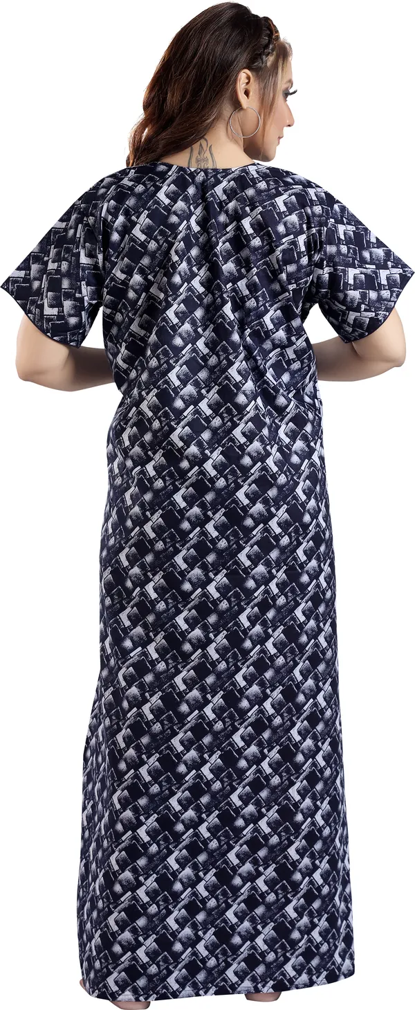 LIFE-TALE_Cotton_Denim_Printed_Regular_Nighty_For_Women(Navy_Blue)