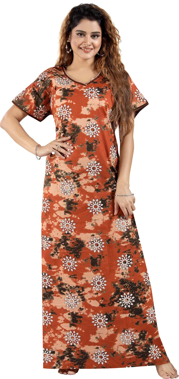 Brown_Cotton_Printed_Regular_Maternity_&_Nursing_Nighty_For_Women