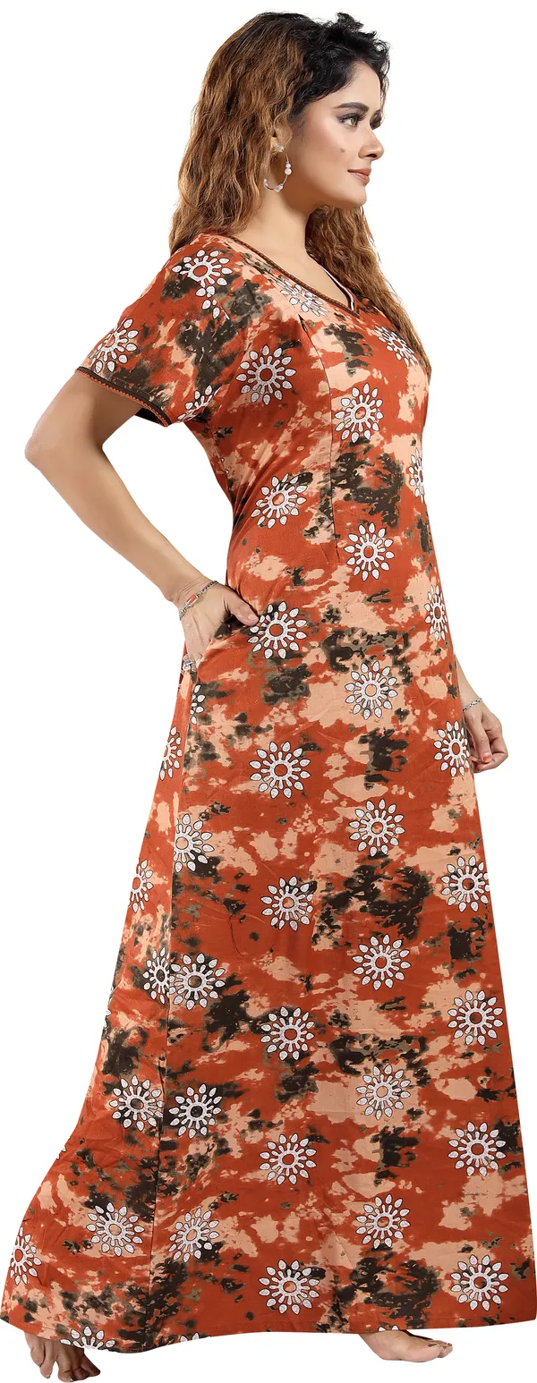 Brown_Cotton_Printed_Regular_Maternity_&_Nursing_Nighty_For_Women