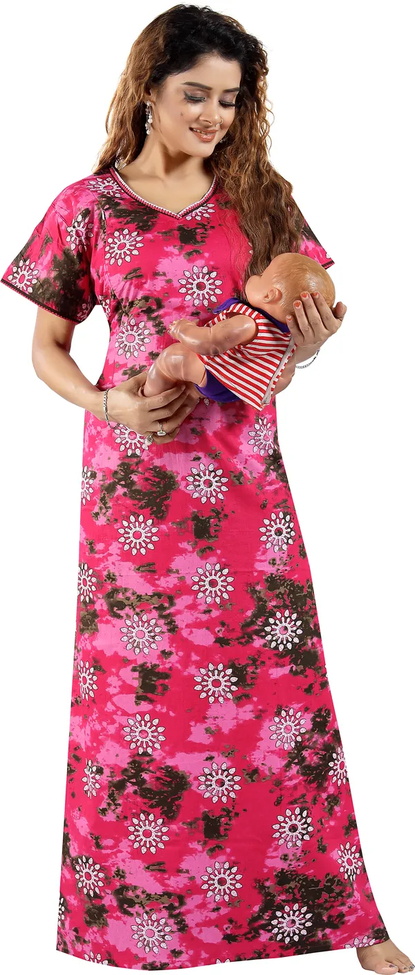 Pink_Cotton_Printed_Regular_Maternity_&_Nursing_Nighty_For_Women