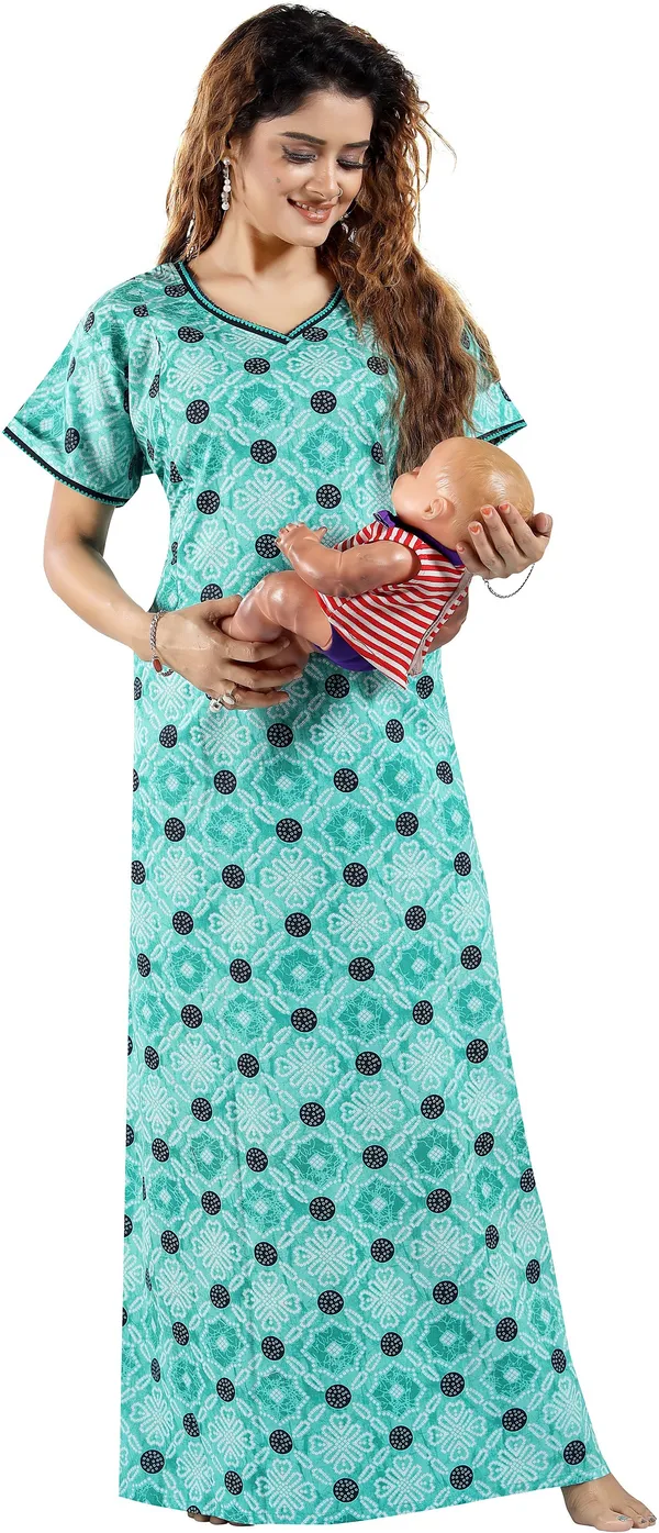 Green_Cotton_Printed_Regular_Maternity_&_Nursing_Nighty_For_Women