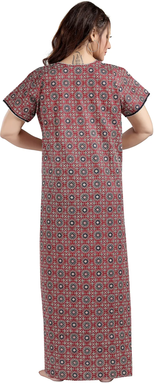 Maroon_Cotton_Self_Design_Regular_Maternity_&_Nursing_Nighty_For_Women