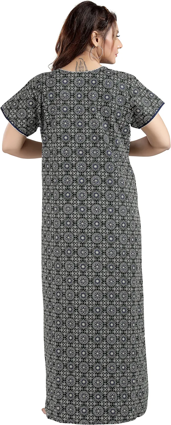 Dark_Green_Cotton_Self_Design_Regular_Maternity_&_Nursing_Nighty_For_Women