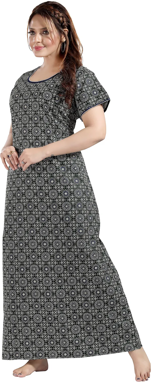 Dark_Green_Cotton_Self_Design_Regular_Maternity_&_Nursing_Nighty_For_Women