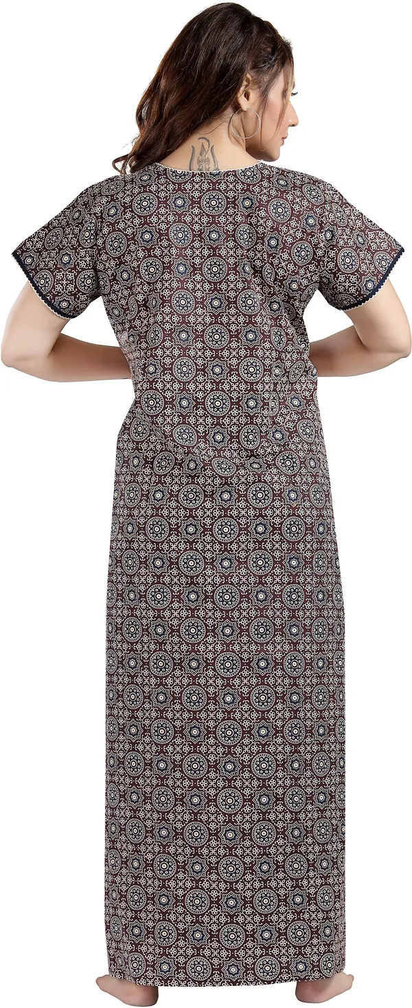 Brown_Cotton_Self_Design_Regular_Maternity_&_Nursing_Nighty_For_Women