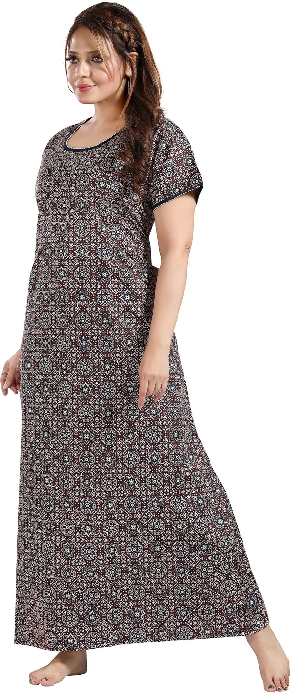 Brown_Cotton_Self_Design_Regular_Maternity_&_Nursing_Nighty_For_Women