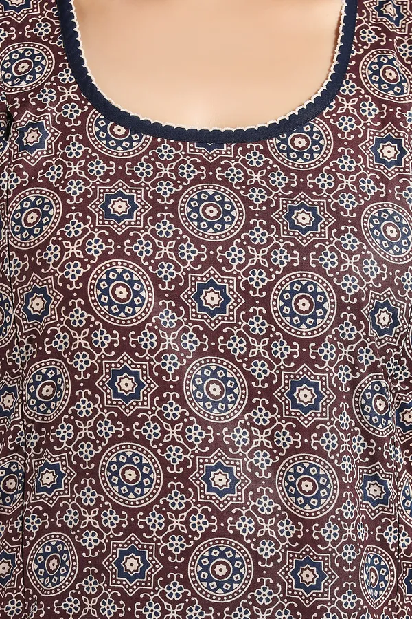 Brown_Cotton_Self_Design_Regular_Maternity_&_Nursing_Nighty_For_Women