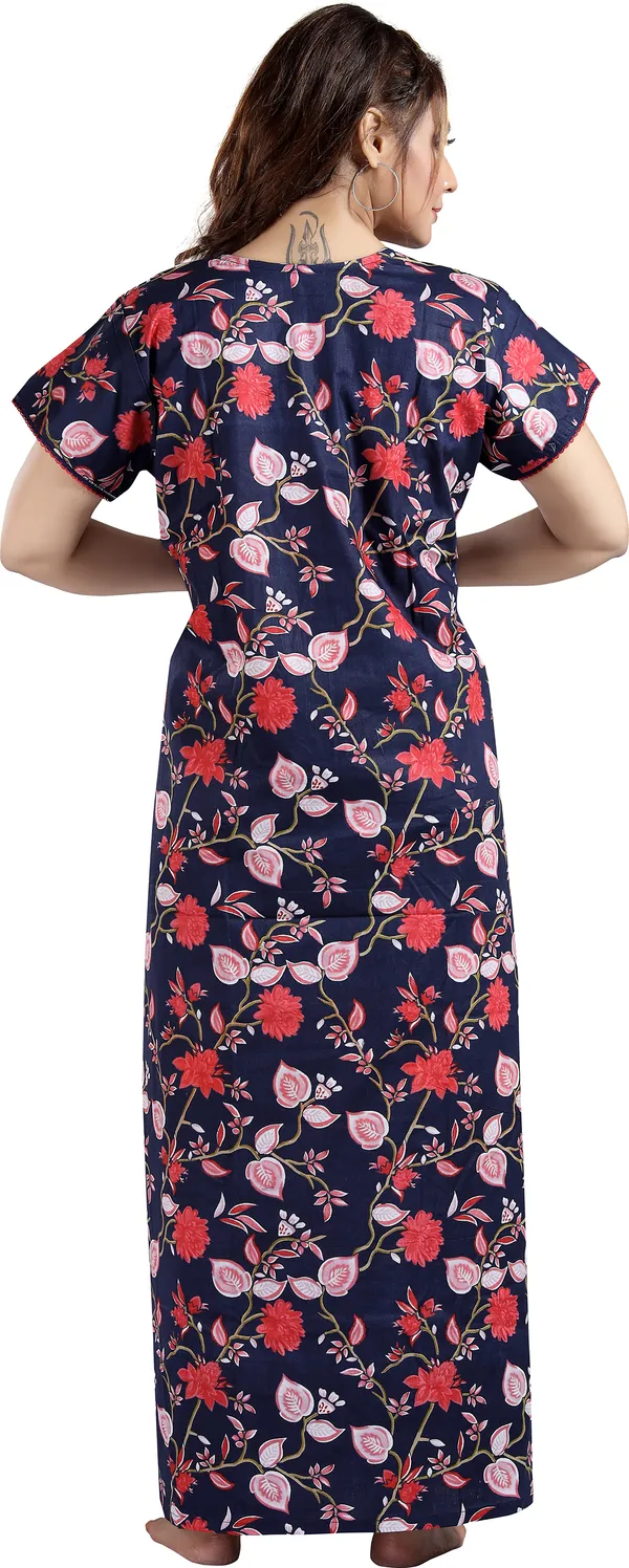 Dark_Blue_Cotton_Floral_Regular_Maternity_&_Nursing_Nighty_For_Women