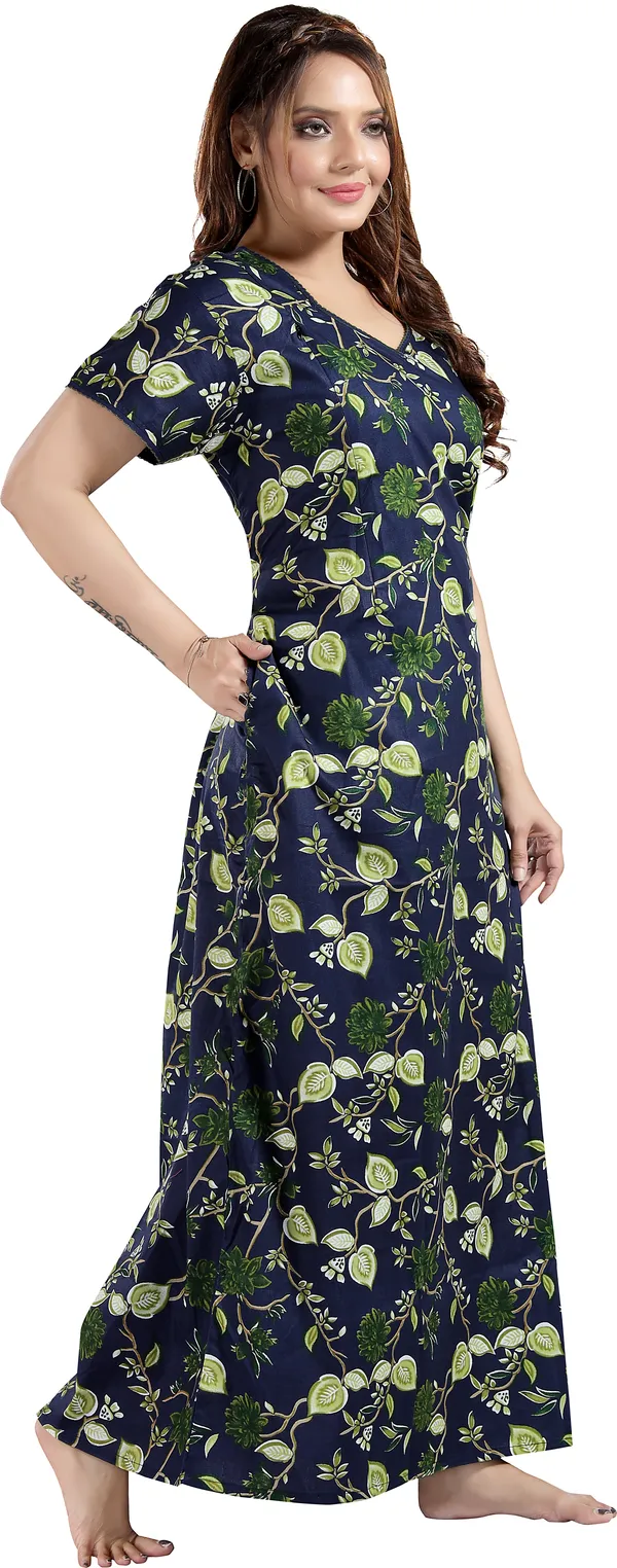 Dark_Blue_Cotton_Floral_Regular_Maternity_&_Nursing_Nighty_For_Women