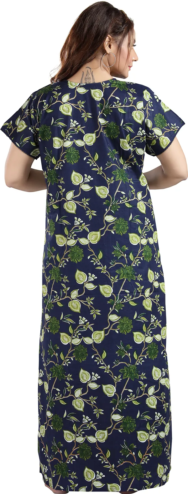 Dark_Blue_Cotton_Floral_Regular_Maternity_&_Nursing_Nighty_For_Women