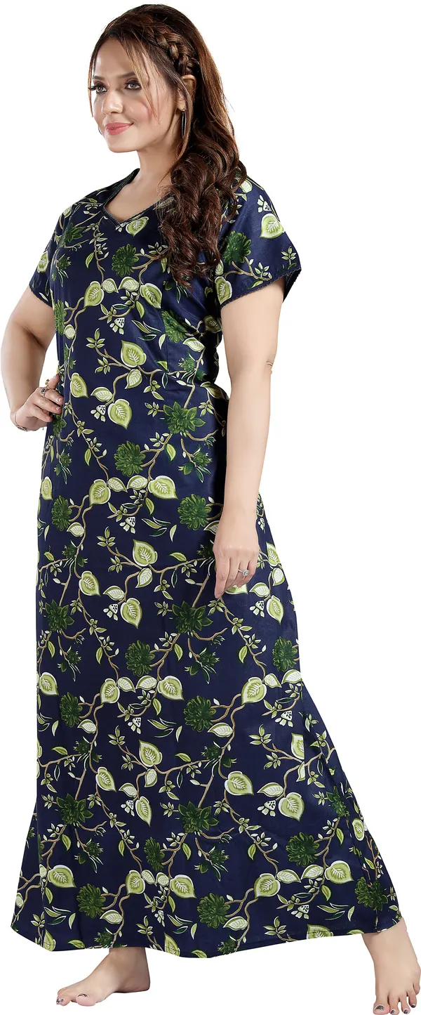 Dark_Blue_Cotton_Floral_Regular_Maternity_&_Nursing_Nighty_For_Women