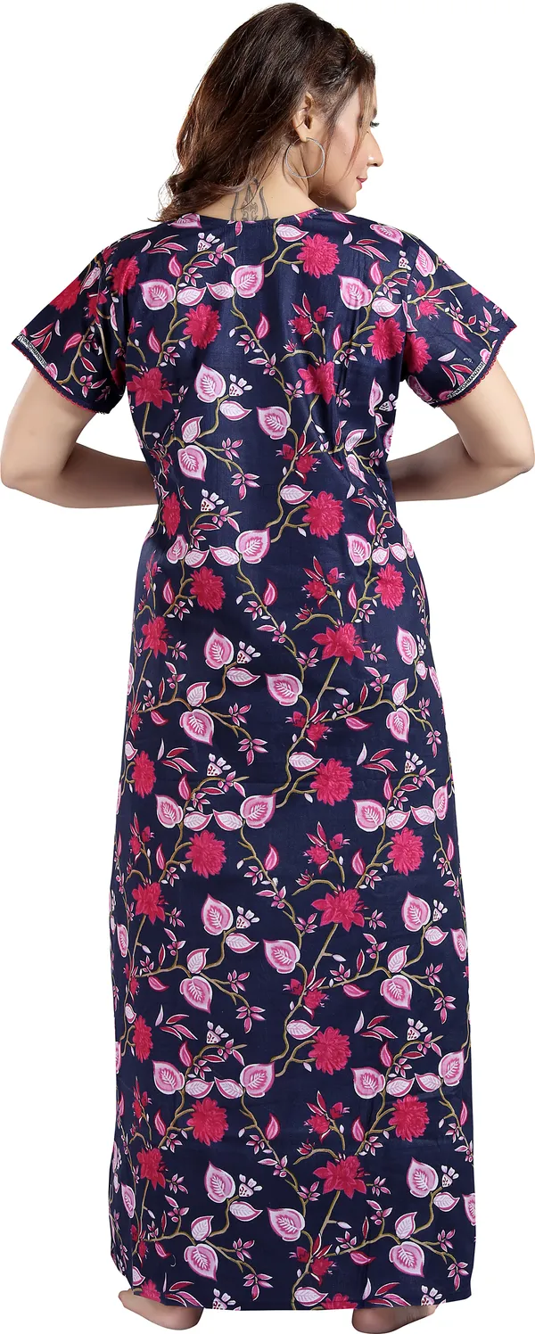 Dark_Blue_Cotton_Floral_Regular_Maternity_&_Nursing_Nighty_For_Women