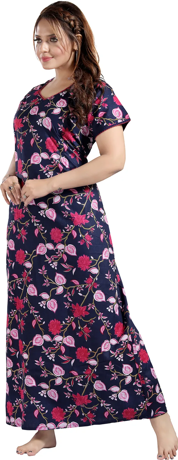 Dark_Blue_Cotton_Floral_Regular_Maternity_&_Nursing_Nighty_For_Women