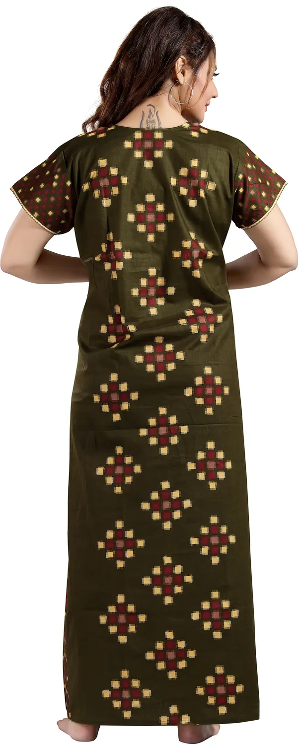 Light_Green_Cotton_Colorblock_Regular_Maternity_&_Nursing_Nighty_For_Women