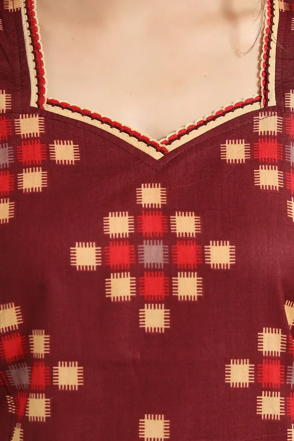 Maroon_Cotton_Colorblock_Regular_Maternity_&_Nursing_Nighty_For_Women