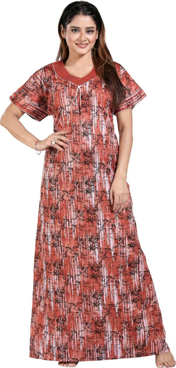 Brown_Cotton_Printed_Regular_Nighty_For_Women