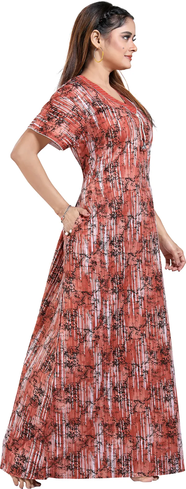 Brown_Cotton_Printed_Regular_Nighty_For_Women