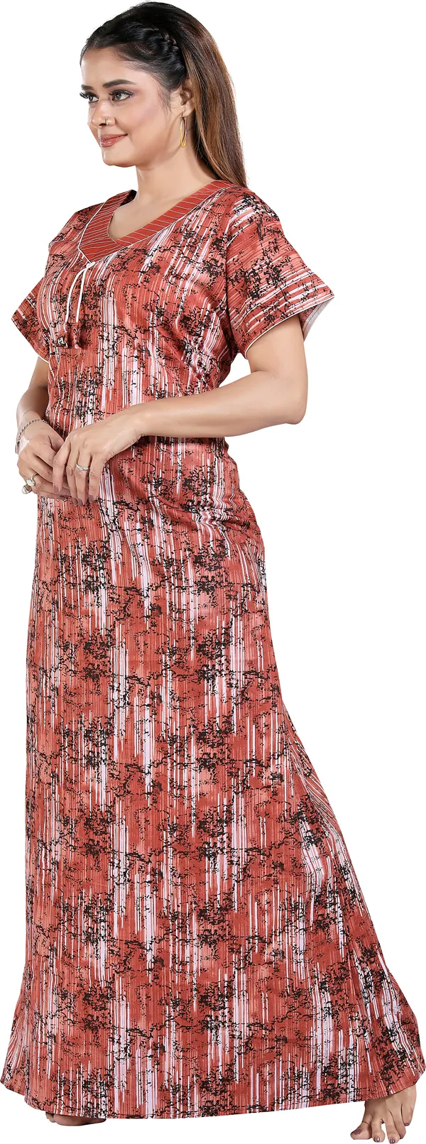 Brown_Cotton_Printed_Regular_Nighty_For_Women