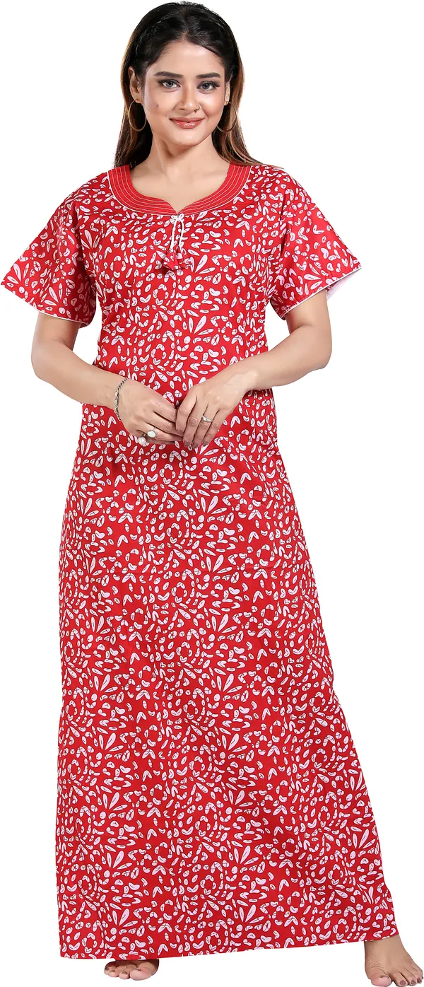 Red_Cotton_Printed_Regular_Nighty_For_Women