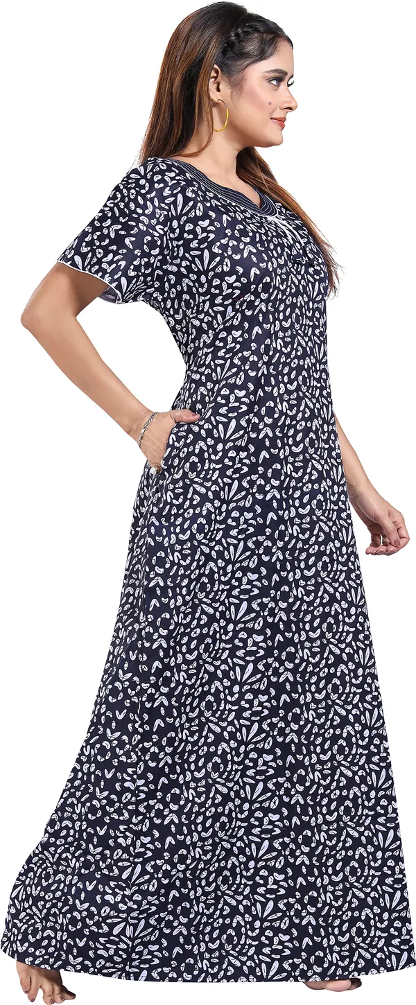 Dark_Blue_Cotton_Printed_Regular_Nighty_For_Women