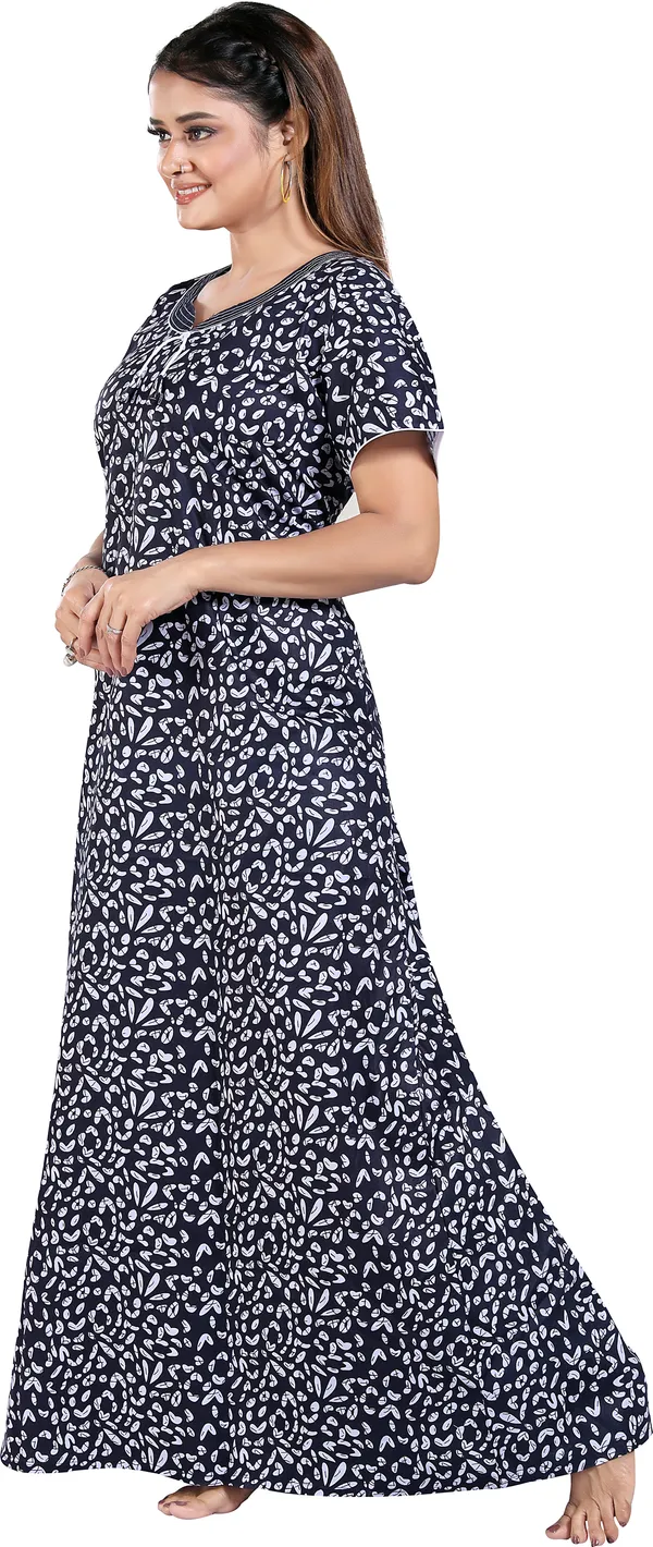Dark_Blue_Cotton_Printed_Regular_Nighty_For_Women