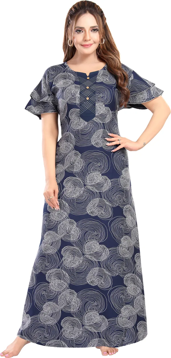 LIFE-TALE_Women_Nighty_(Dark_Blue)