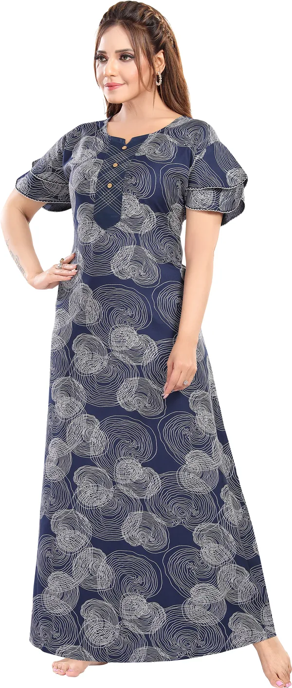 LIFE-TALE_Women_Nighty_(Dark_Blue)