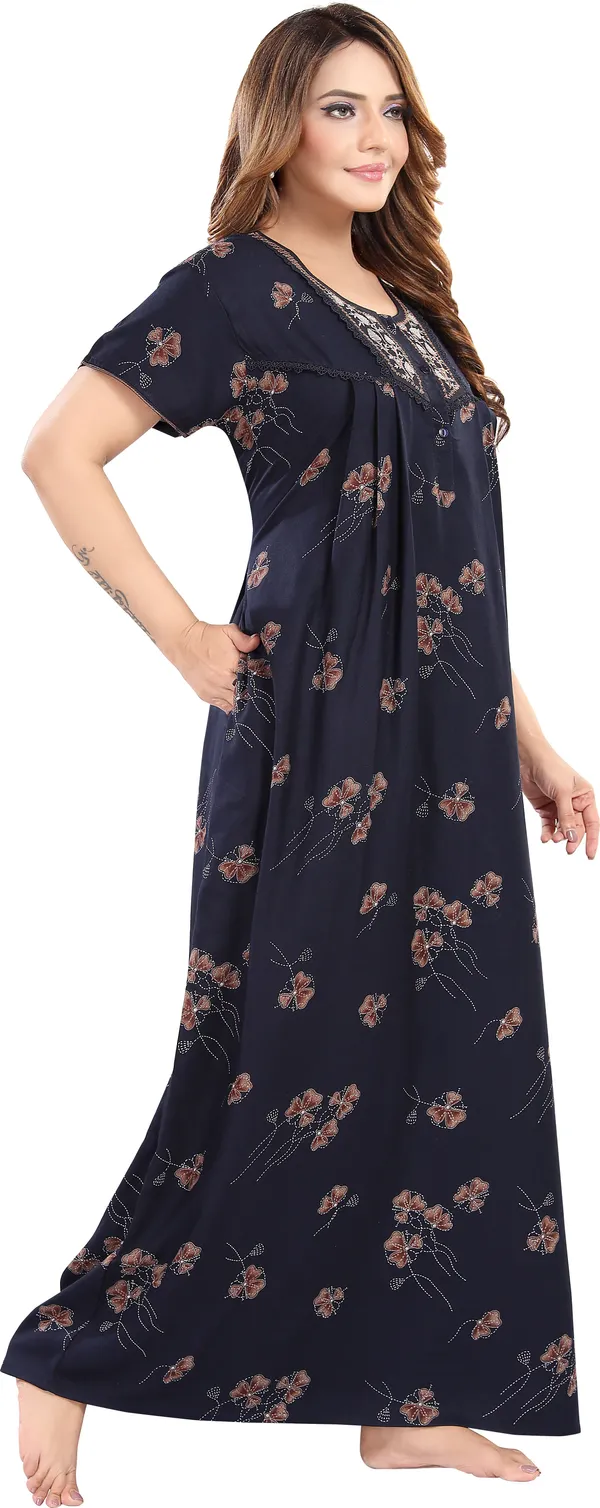 LIFE-TALE_Women_Nighty_(Dark_Blue)