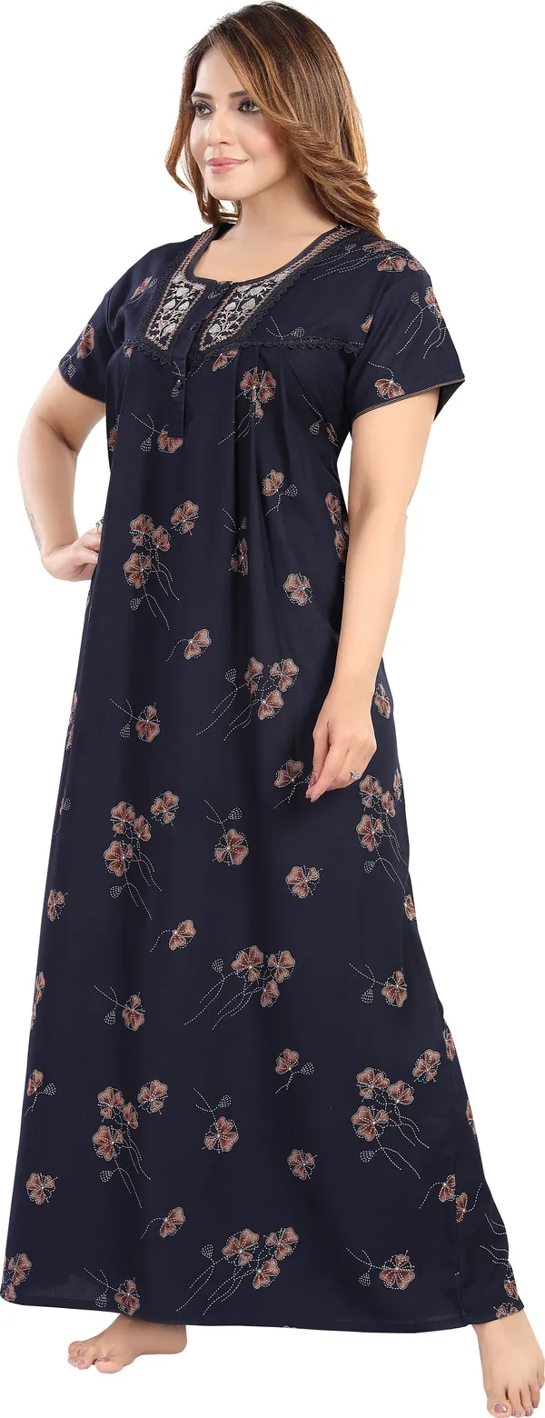 LIFE-TALE_Women_Nighty_(Dark_Blue)