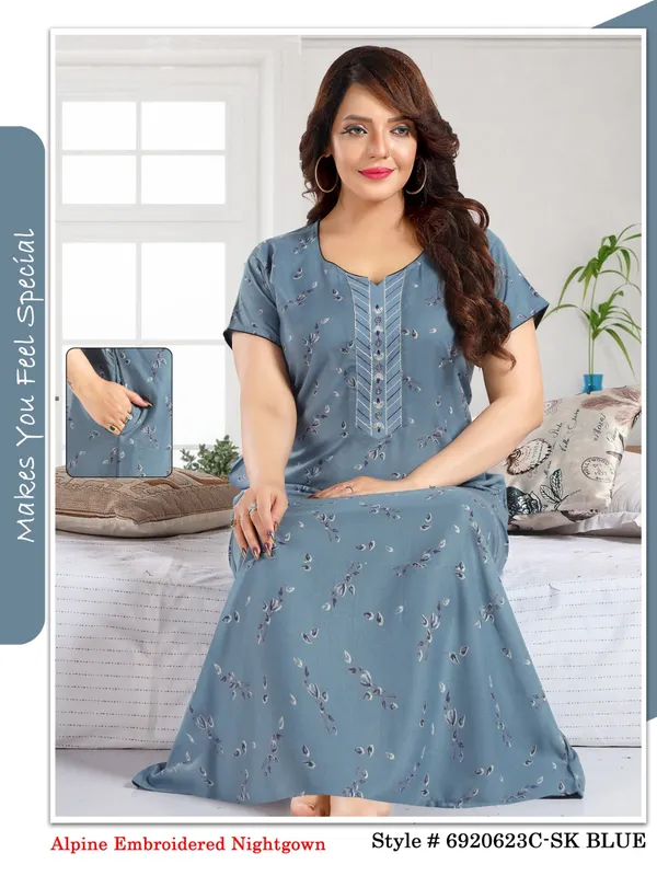 Premium_Alpine_Embroidered_Night_Gown(Blue)