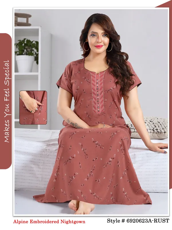 Premium_Alpine_Embroidered_Night_Gown(Carrot)