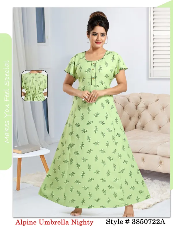Premium_Alpine_Umbrella_Nighty/Night_Dress(Light_Green)