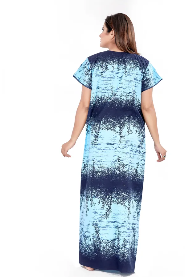 Premium_Cotton_Nighty/Night_Dress(Blue)
