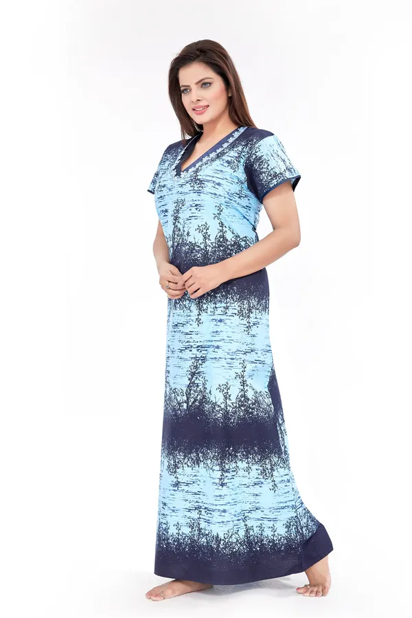 Premium_Cotton_Nighty/Night_Dress(Blue)