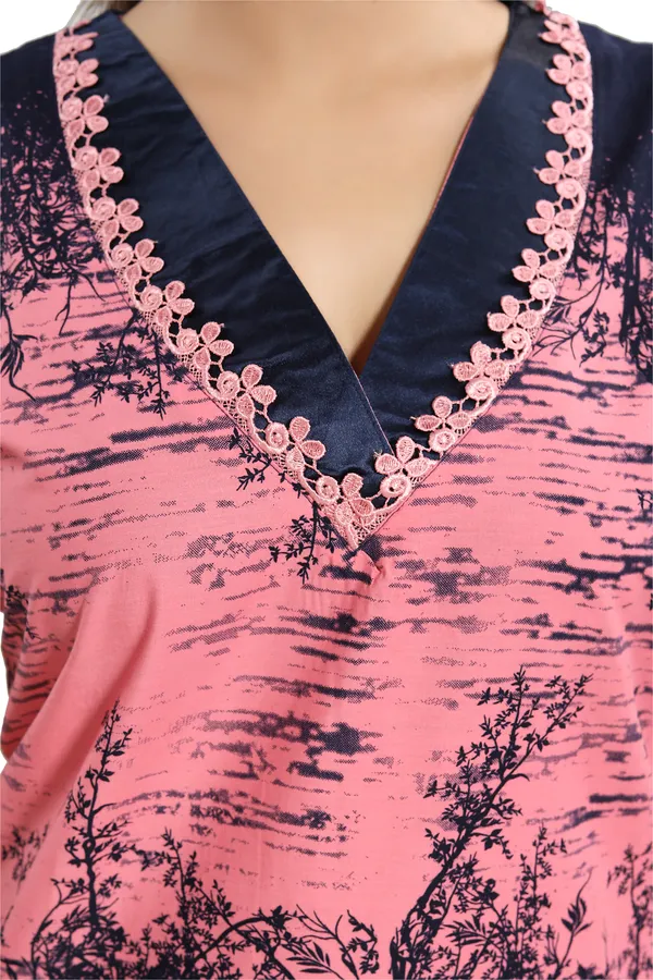 Premium_Cotton_Nighty/Night_Dress(Pink)