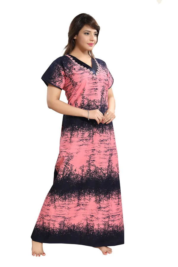Premium_Cotton_Nighty/Night_Dress(Pink)